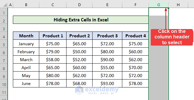 How to Hide Extra Cells in Excel 