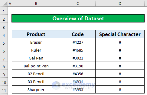 formula to identify special characters in excel