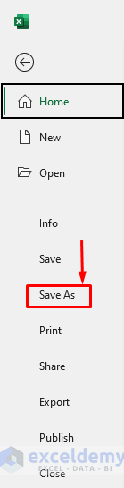 Choose the Save As option