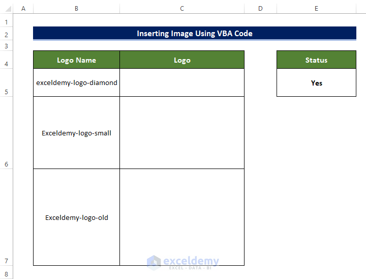 Insert Picture Using VBA Code in Excel