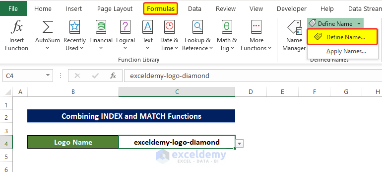 Combining INDEX and MATCH Functions to Insert Picture in Excel Using Formula