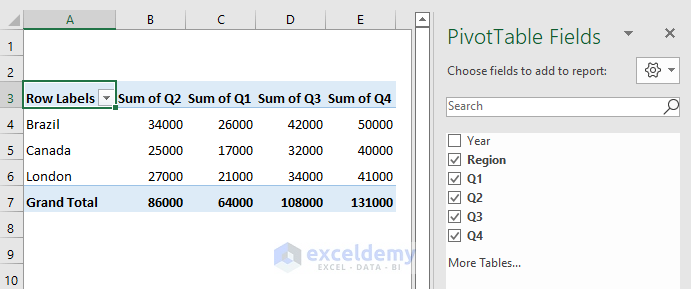 How to Insert a Stacked Column Pivot Chart in Excel
