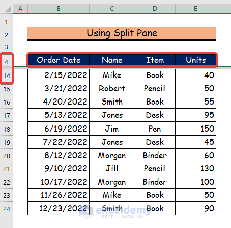 Handy Approaches to Keep Row Headings in Excel when Scrolling