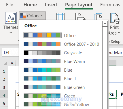 Apply Themes to Make Spreadsheet Colorful