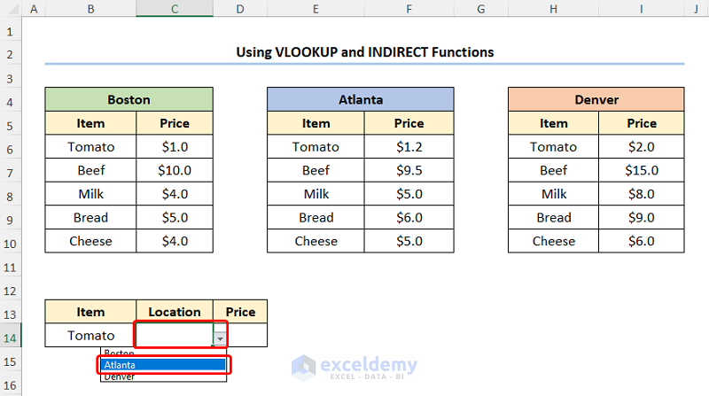 How to Map Data in Excel Vlookup Using VLOOKUP and INDIRECT Functions