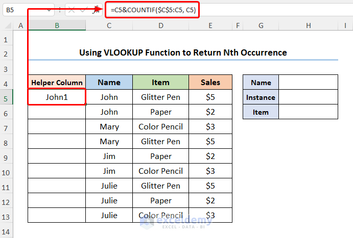 How to Map Data in Excel Vlookup Using VLOOKUP Function