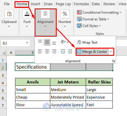 How to Merge and Center a Title in Excel