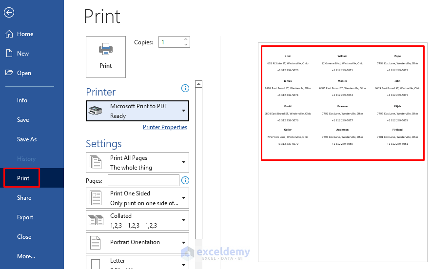 How to Print Labels from Excel in Word 