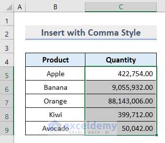 Put Comma after 3 Digits with Comma Style 