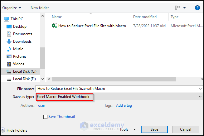 How to Reduce Excel File Size with Macro 