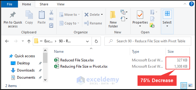How to Reduce Excel File Size with Pivot Table