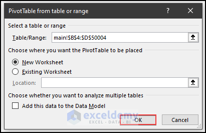 How to Reduce Excel File Size with Pivot Table 4