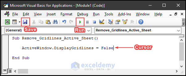 How to Remove Gridlines in Excel Using VBA 6