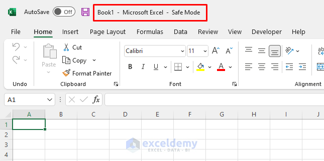 Run Excel from Windows Start Menu