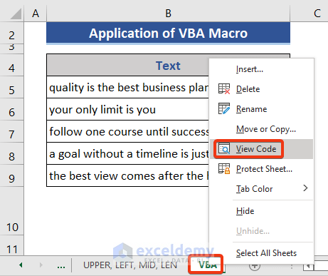 Use VBA to Make First Letter of Sentence Capital