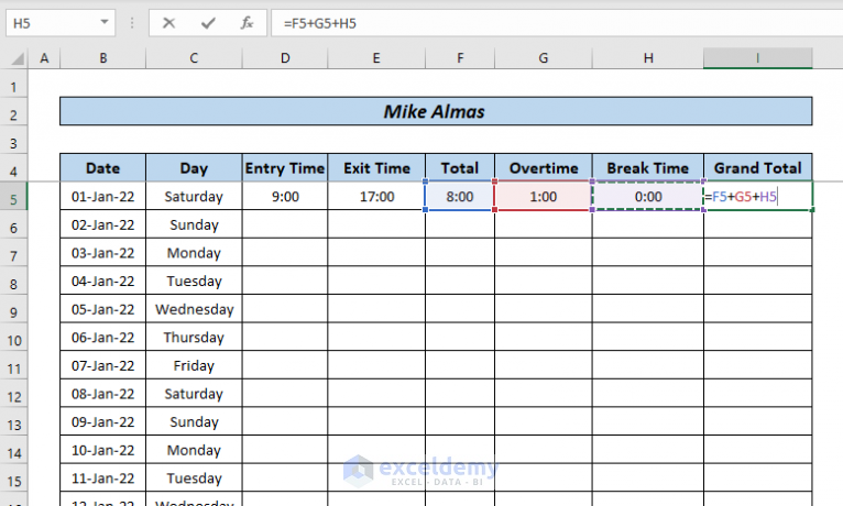How to Make Time Attendance Sheet in Excel (2 Easy Ways)