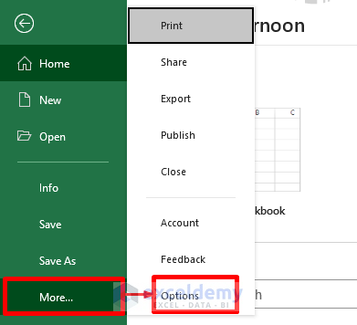 Access the Options Window to Fix Pivot Table Date Filter Not Working