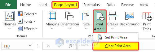 Try Clearing Print Area to Print Preview in Excel Doesn't Match Document 