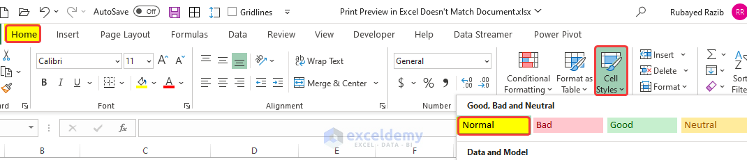 Resize Column Manually to Print Preview in Excel Doesn't Match Document 