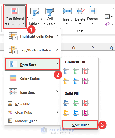 Select More Rules from Data Bars Options