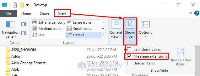 Enable File Name Extension of Your PC