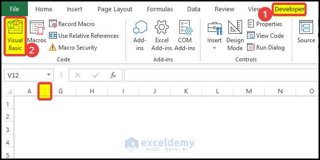 Unhide All Columns in a Sheet to Unhide All Columns with Excel VBA 