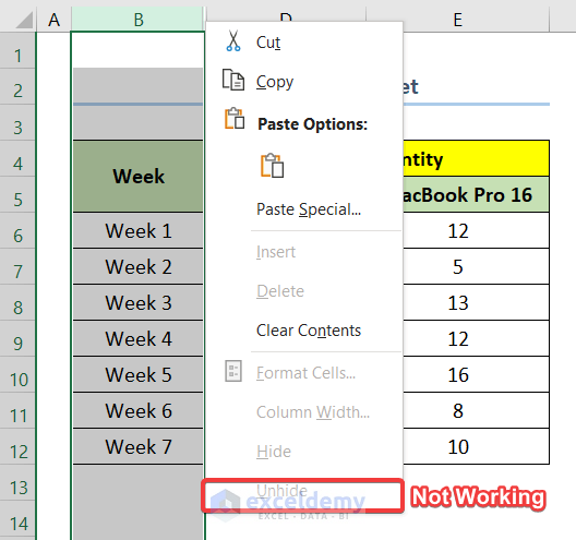 Protected Worksheet Preventing to Unhide Columns in Excel
