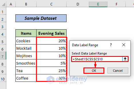 Using Cell Values as Data Labels