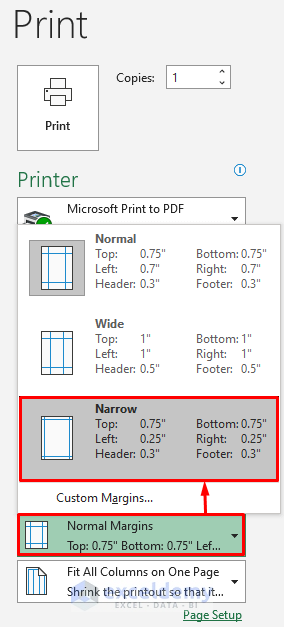Change Margins to Solve Excel Sheet Printing so Small