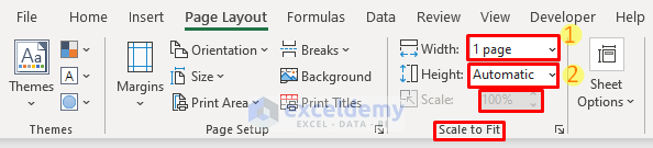 Fix Width and Height to Solve the Issue of Excel Sheet Printing So Small