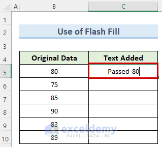 Apply Excel Flash Fill Feature