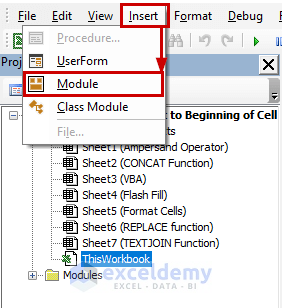 Use Excel VBA to Prepend Text to the Beginning of Cell