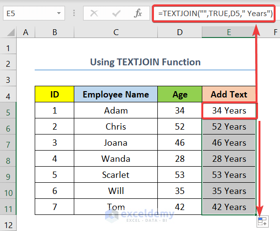 Using TEXTJOIN Function