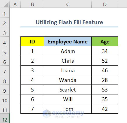 Utilizing Flash Fill Feature to Add Text to End of Cell