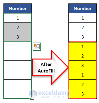How to AutoFill in Excel with Repeated Sequential Numbers