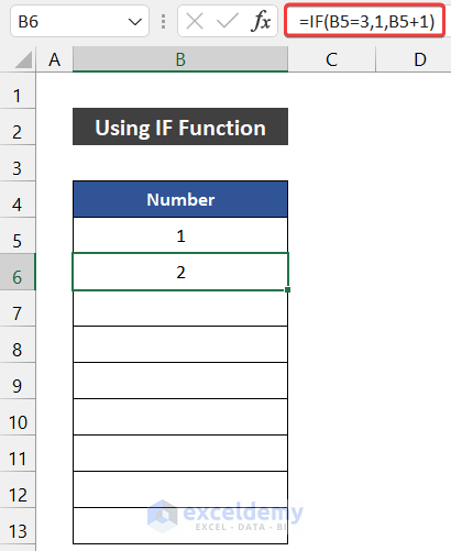 Using IF Function to Autofill with Repeated Sequential Numbers