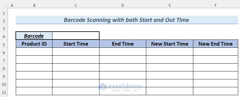 barcode scanner entry to excel database with timestamp