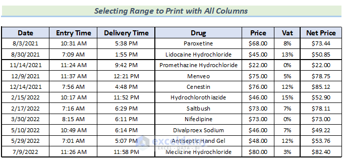 change the printing scale so all columns will print on a single page