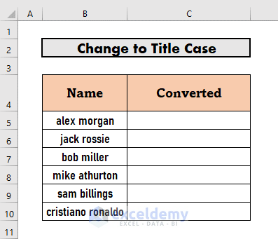 change to title case in excel