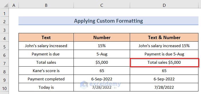Suitable Ways to Combine Text and Number in Excel