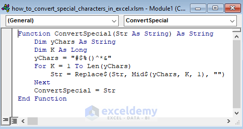 Convert Special Characters with Excel VBA