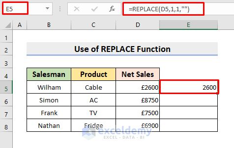 Change Special Characters with Excel REPLACE Function 