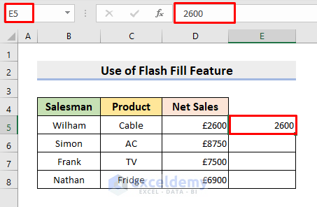 Replace Special Characters in Excel Using Flash Fill Feature