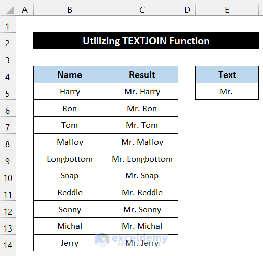 Utilizing TEXTJOIN Function to Add Text to Cell Without Deleting