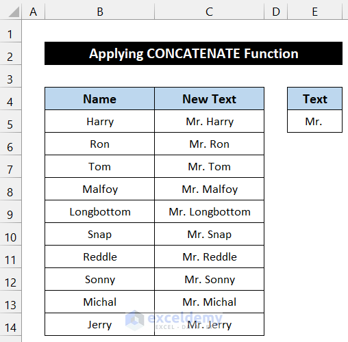 Applying CONCATENATE Function to Add Text to Cell Without Deleting