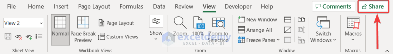excel different views for different users