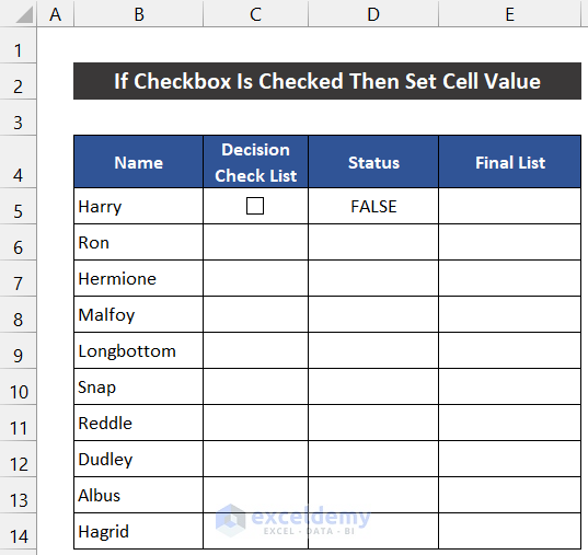 If Checkbox Is Checked Then Set Cell Value