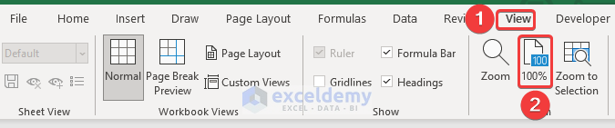 set zoom 100 % to solve "Excel Spreadsheet Opening Larger Than Screen"