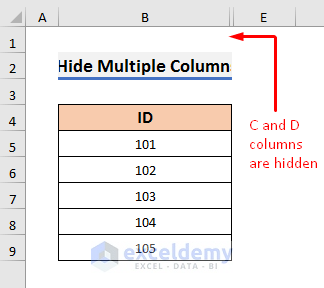 Hide Multiple Columns Using Number in Excel VBA