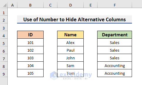 Excel VBA to Hide Alternative Columns Using Column Numbers